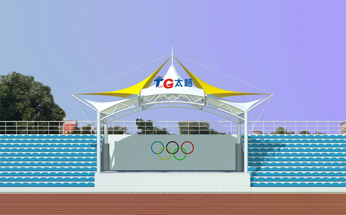 奥运场馆的一处膜结构看台